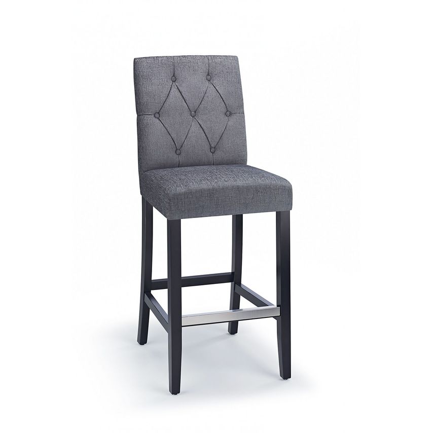 Ace & K Rosco Black Wooden Bar Stool - Grey