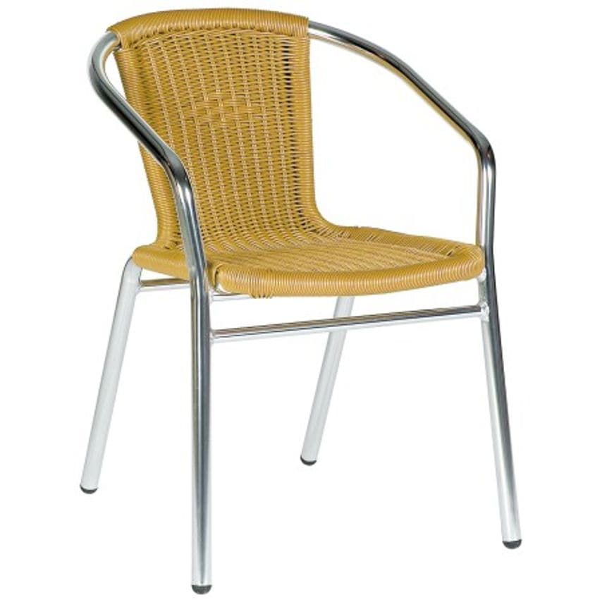 Ace & K Acfa Aluminium Beige Weave Stacking Chair - Outdoor