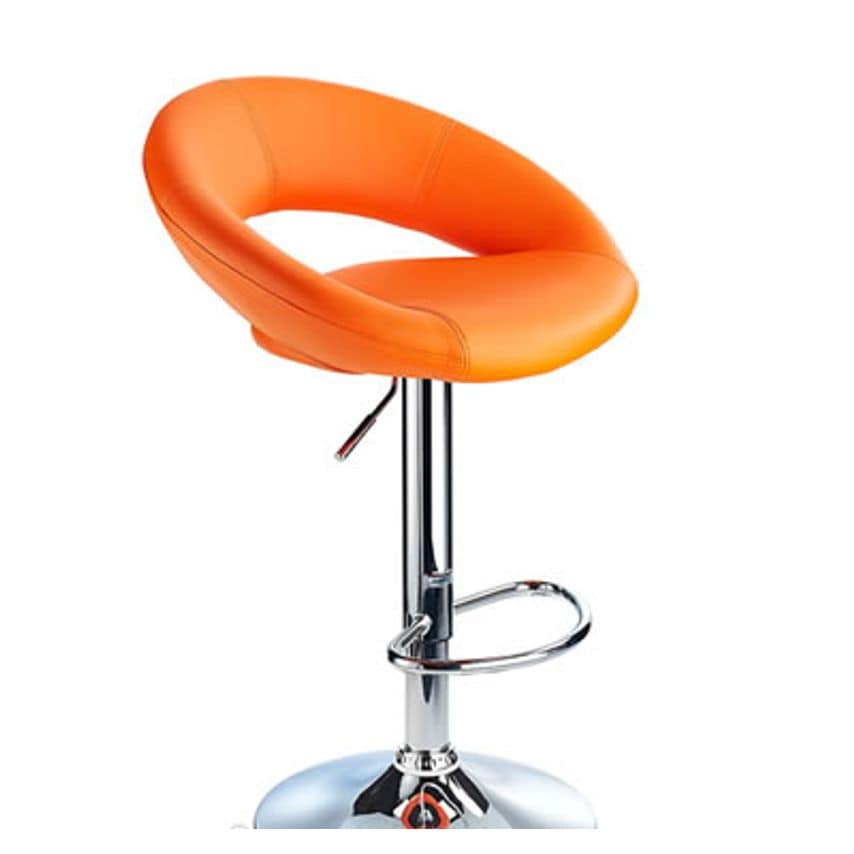 Ace & K Envy Orange Breakfast Bar Stool Curvy Height Adjustable
