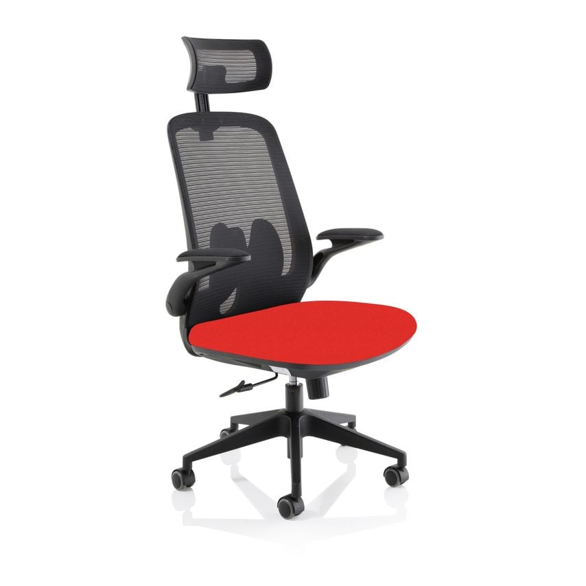 Ace & K Lasino Executive Bespoke Fabric Seat Bergamot Cherry Mesh Chair with Fol