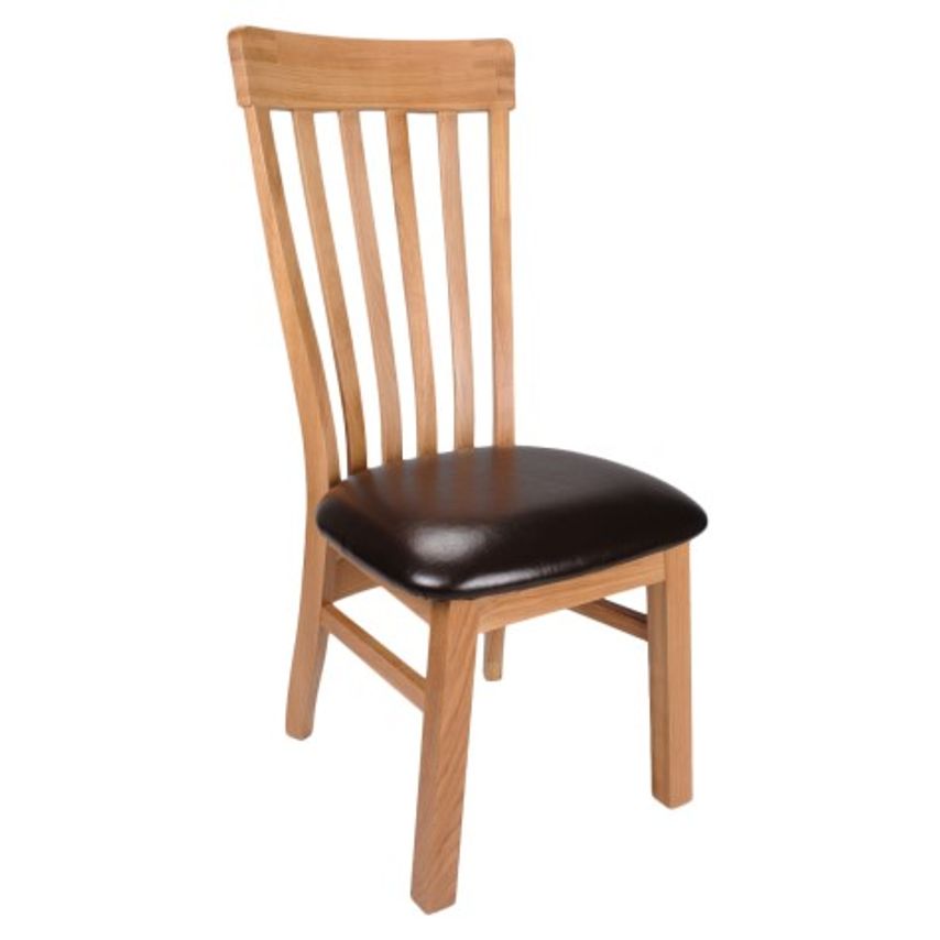 Ace & K Daisy Solid Oak Bycast Leather Chair (2s) - Pack of 2