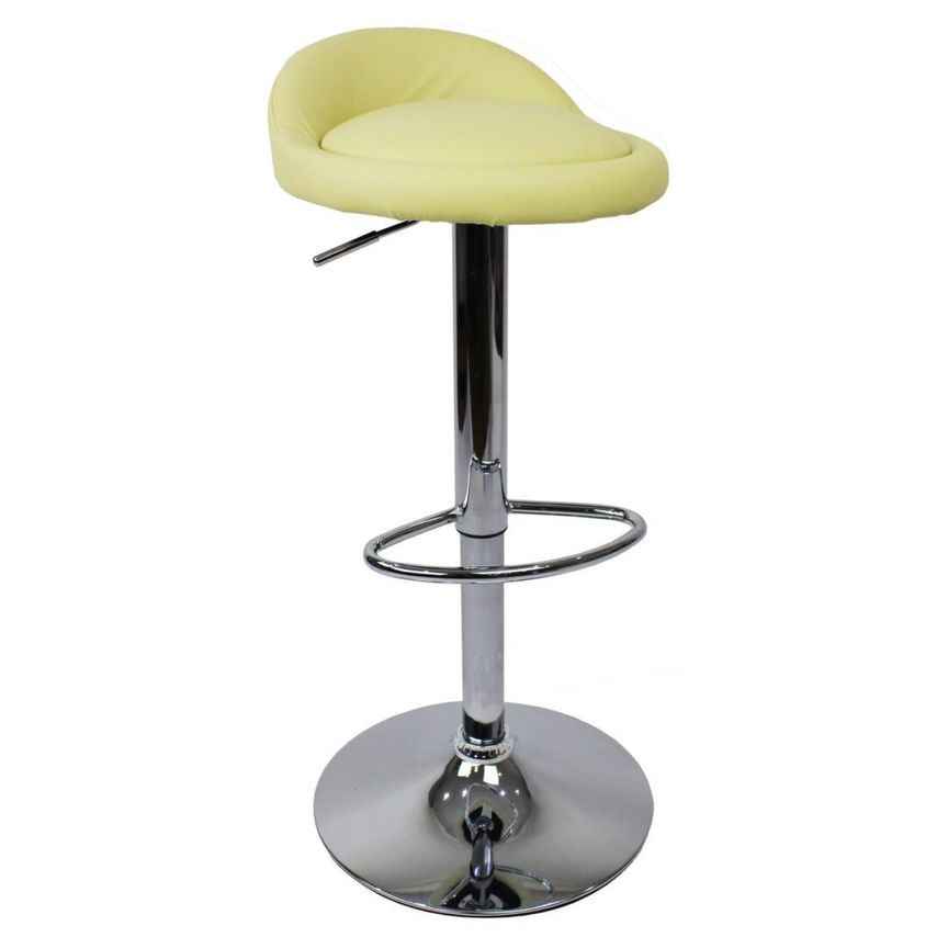 Ace & K Gaor Adjustable Cream Breakfast Bar Stool - Faux Leather