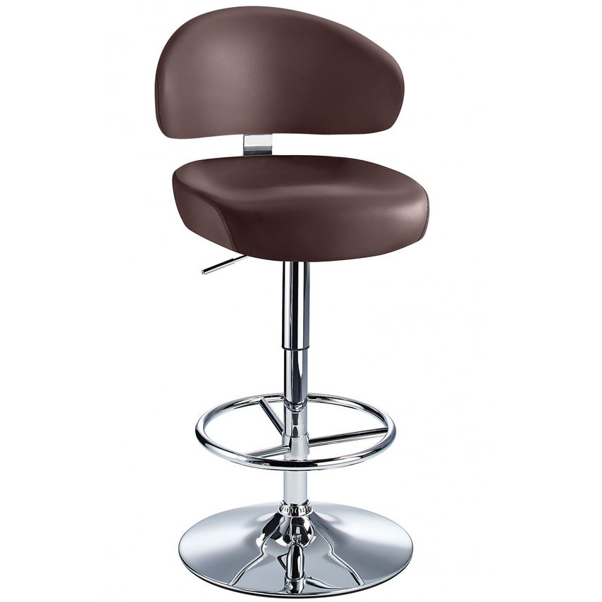 Ace & K Jamaica Height Adjustable Bar Stool Brown Faux Leather