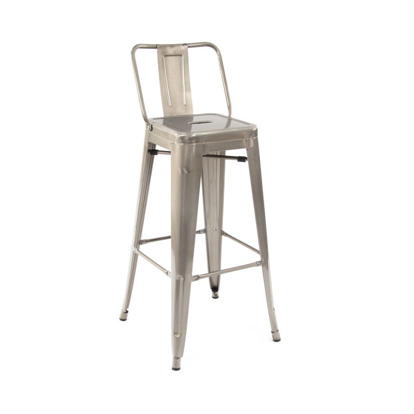 Ace & K Lyone High Stool with Back Gunmetal