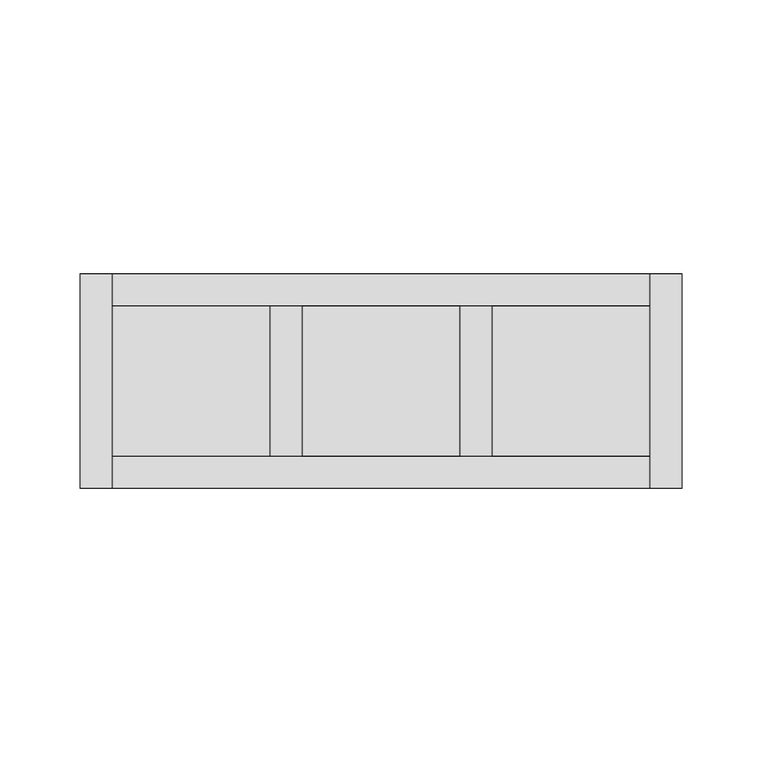 OS Doors Horton Black 22mm 3 Panel Headboard 5ft