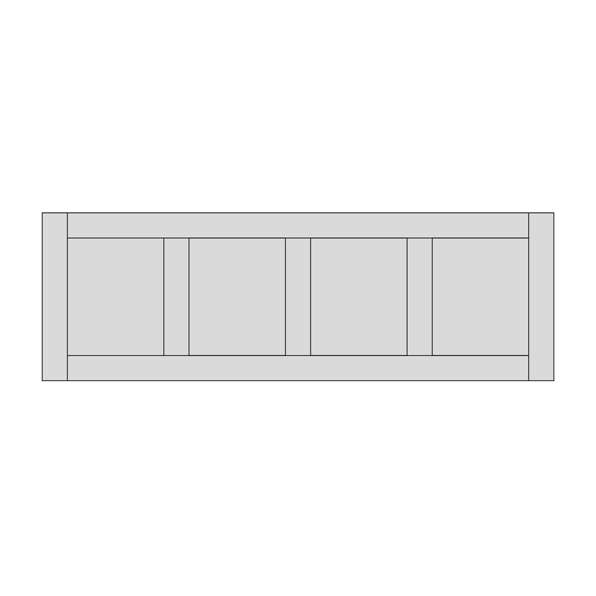 OS Doors Horton Black 18mm 4 Panel Headboard 5ft