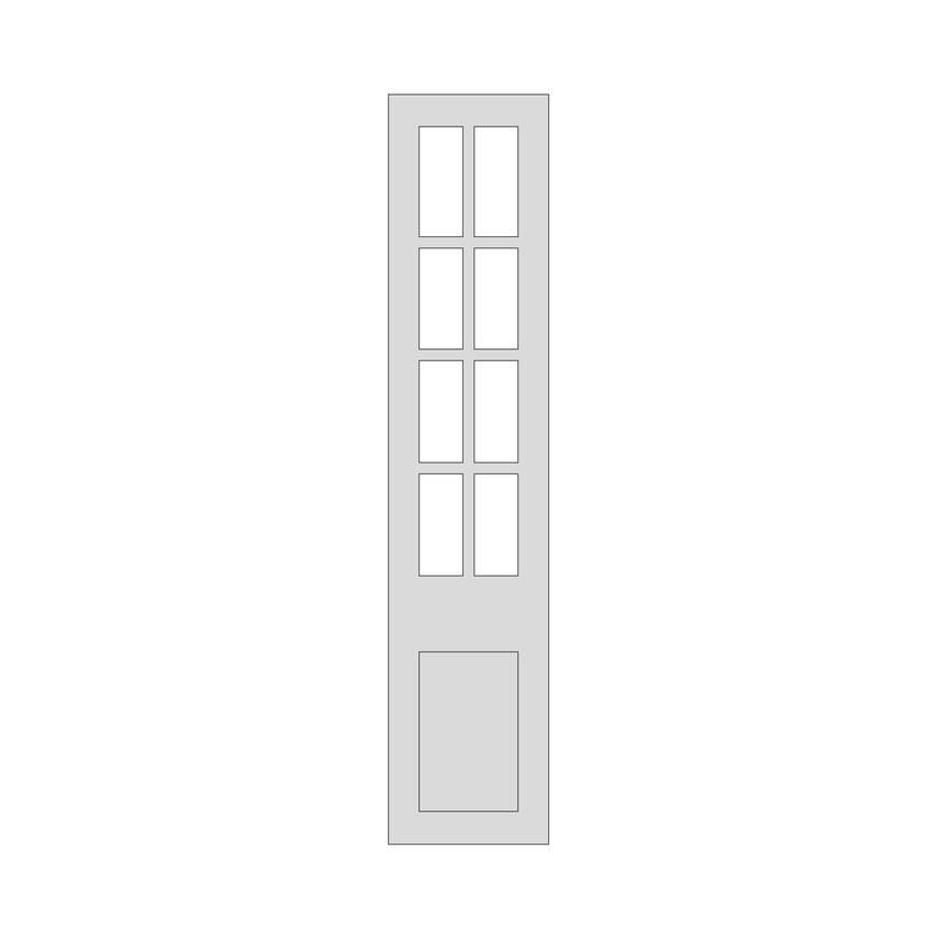 OS Doors Lanark Pure White Georgian 8 Hole Frame - 1245 x 496mm