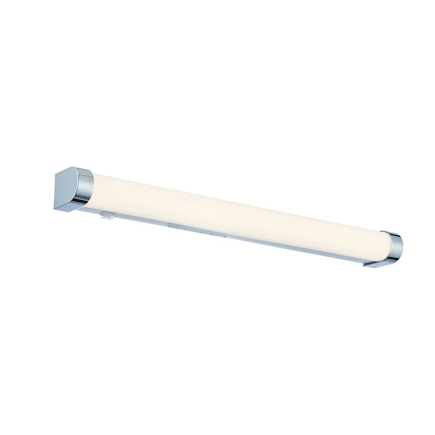 Saxby Moda Bathroom Wall 1 Light IP44 15W White Ribbed & Chrome Effect