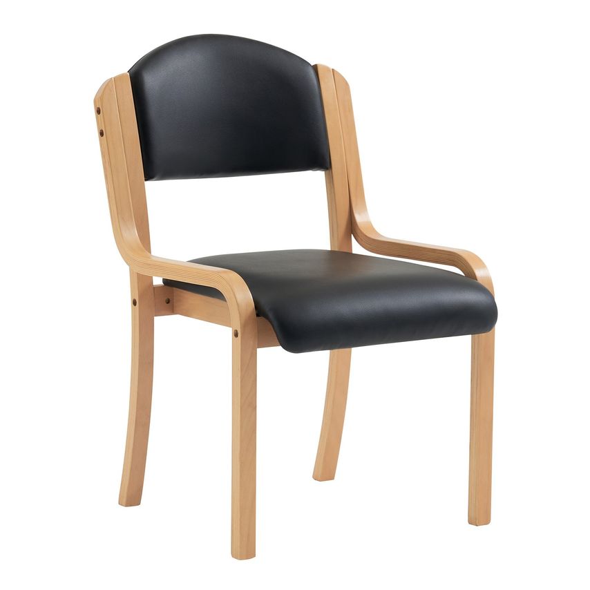 Nautilus Tahara Side Chair Black Vinyl Beech Frame