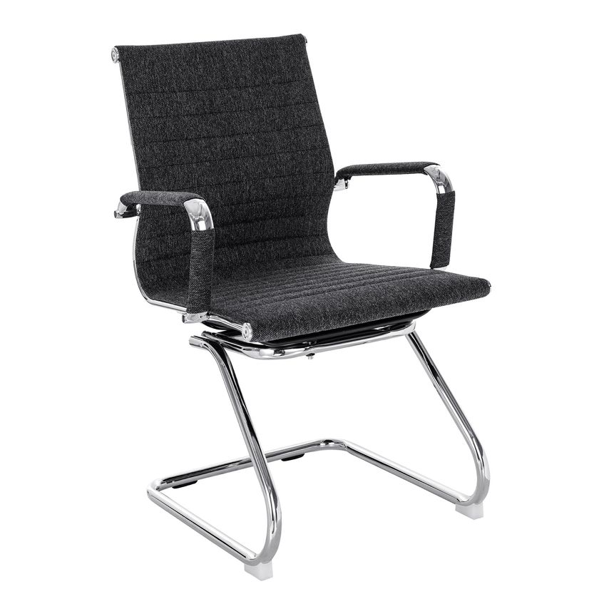Nautilus Aura Medium Back Fabric Visitor Chair - Black Grey