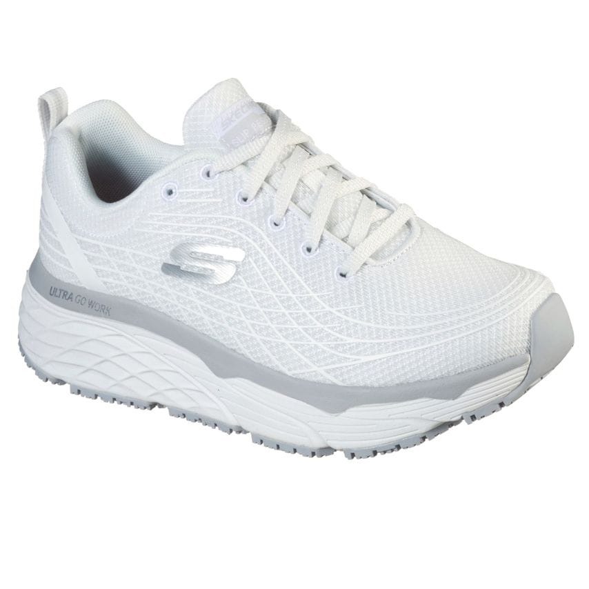Skechers Max Cushioning Elite SR White Occupational Shoes for Women - Size 7