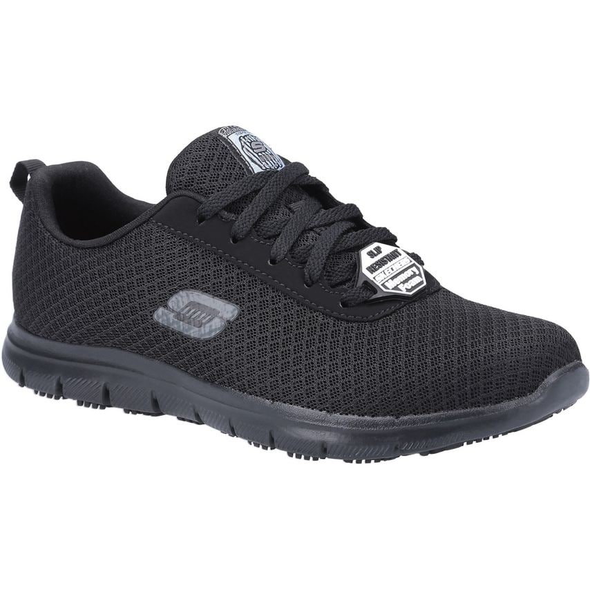 Skechers Genter Bronaugh SR Black Occupational Shoes for Women - Size 3