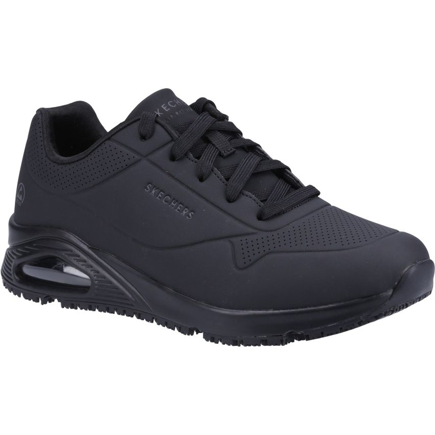 Skechers Work Relaxed Fit Uno SR Black Work Shoes for Men - Size 11