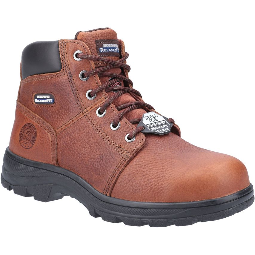 Skechers Workshire Brown Safety Boots for Men - Size 8