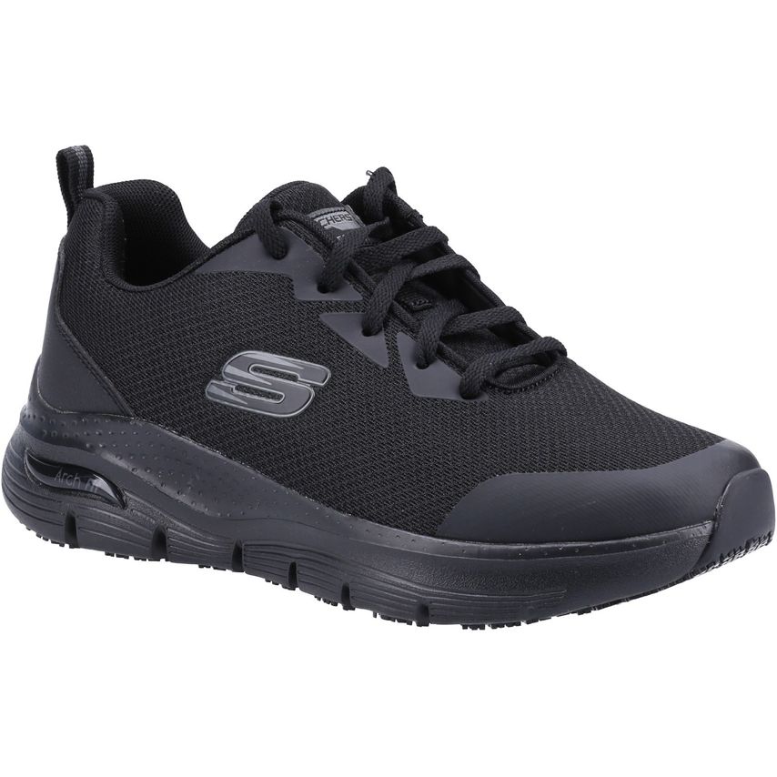 Skechers Arch Fit SR Black Occupational Shoes for Women - Size 7