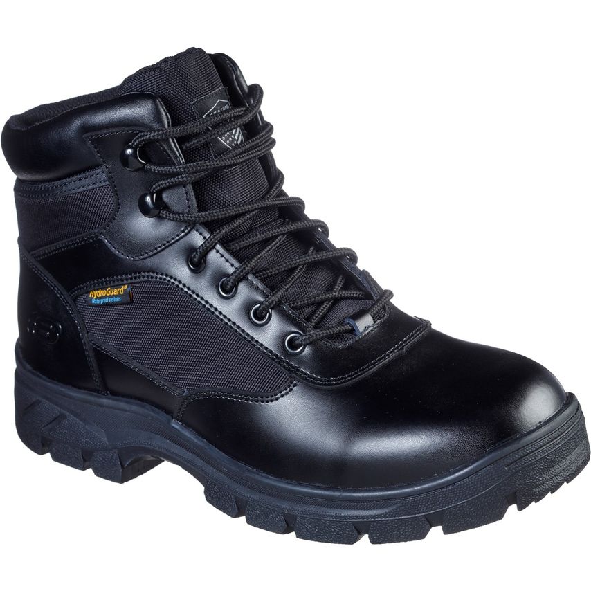 Skechers Wascana Benen Waterproof Black Tactical Boots for Men - Size 7