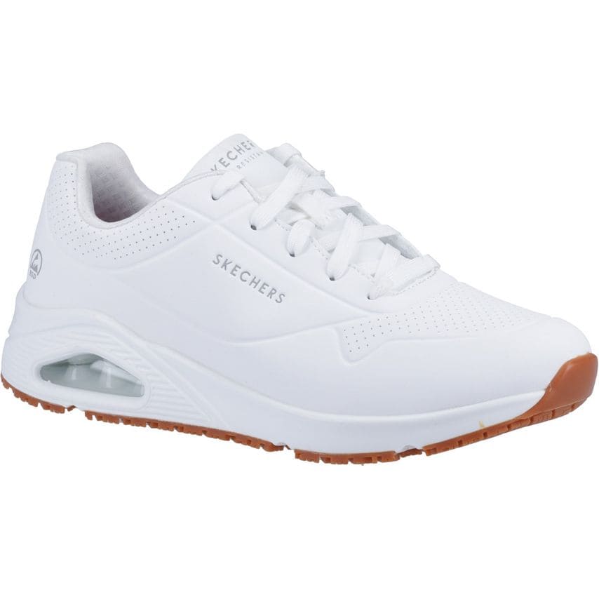 Skechers Work Relaxed Fit Uno SR White Work Shoes for Men - Size 7