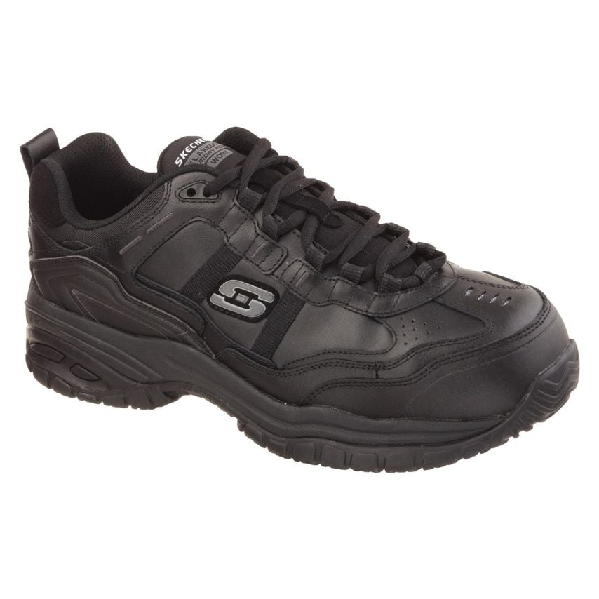 Skechers Soft Stride Grinnell Black Safety Casual Shoes for Men - Size 11