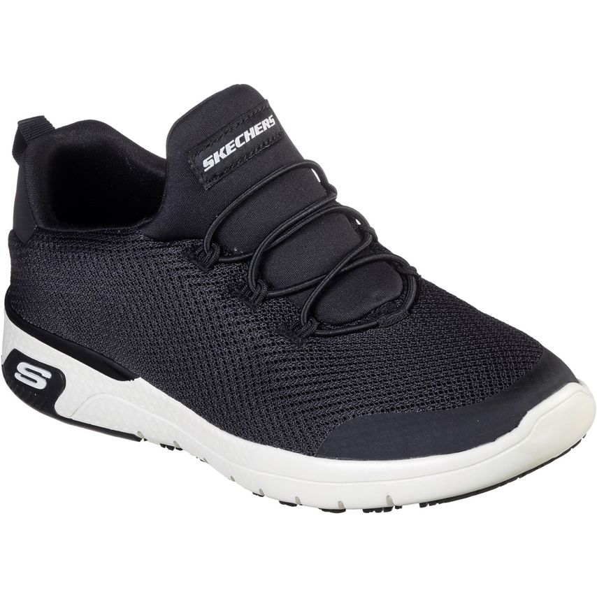 Skechers Marsing Waiola SR Black/White Trainer Shoes for Women - Size 6