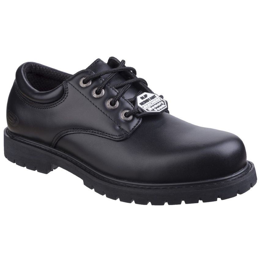 Skechers Cottonwood Elks SR Black Occupational Shoes for Men - Size 10