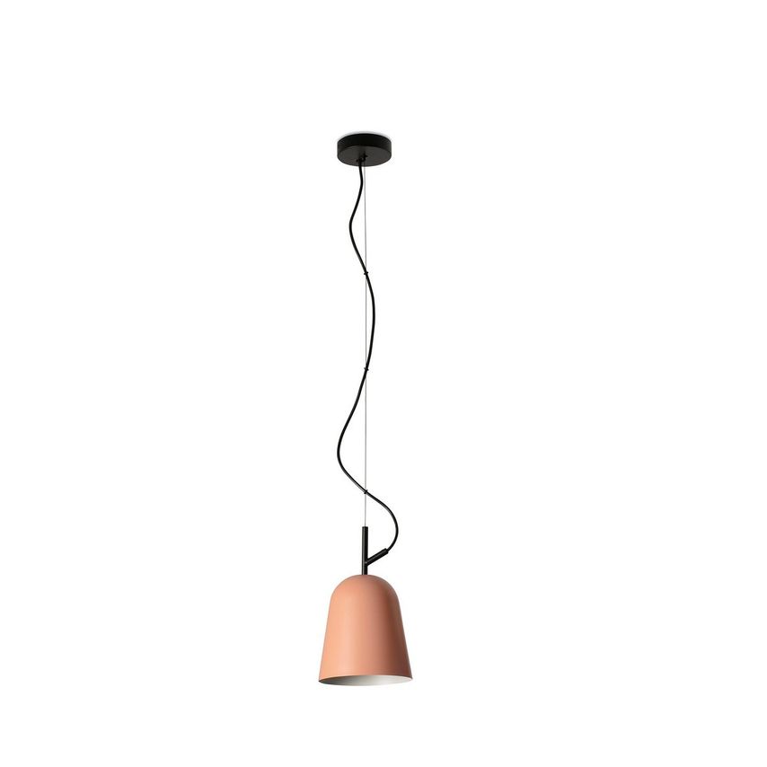 Faro Lighting Studio 16cm Dome Pendant Ceiling Light Matte Black Pink