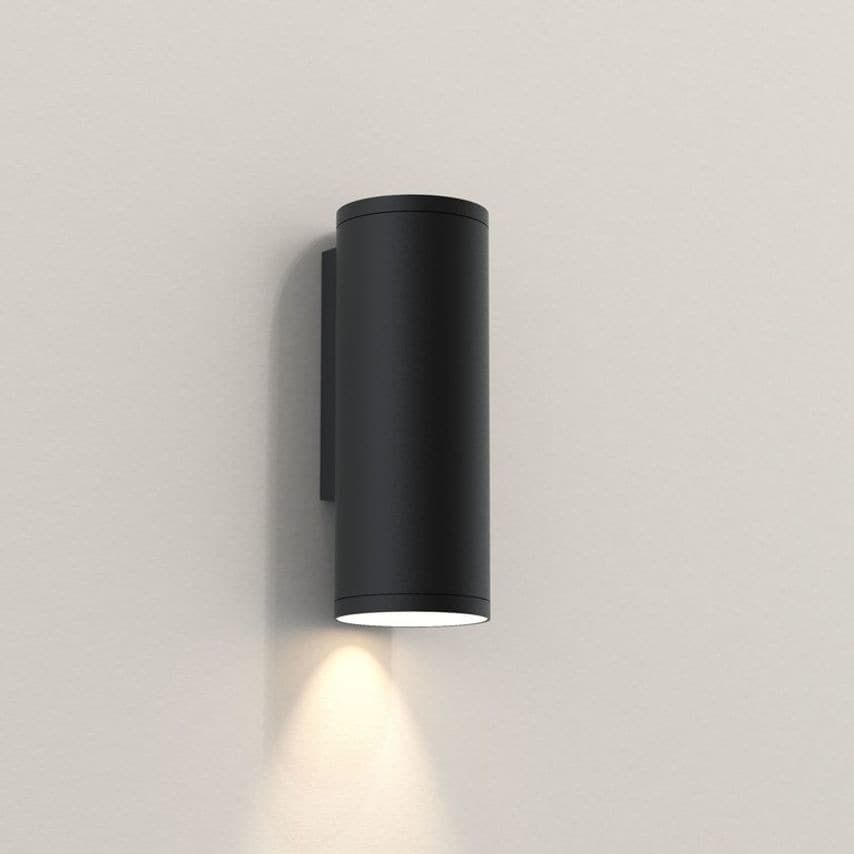 Astro Ava Coastal LED Outdoor Up Down Wall Light Textured Black IP44 GU10