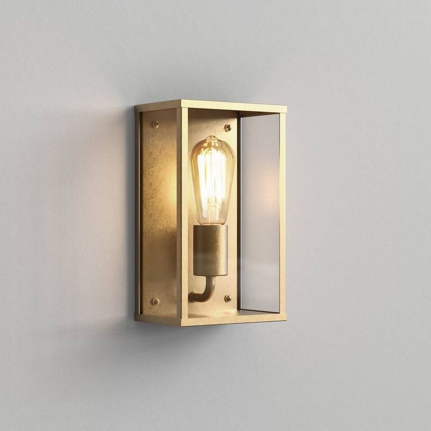 Astro Homefield Coastal Outdoor Wall Light Natural Brass IP44 E27