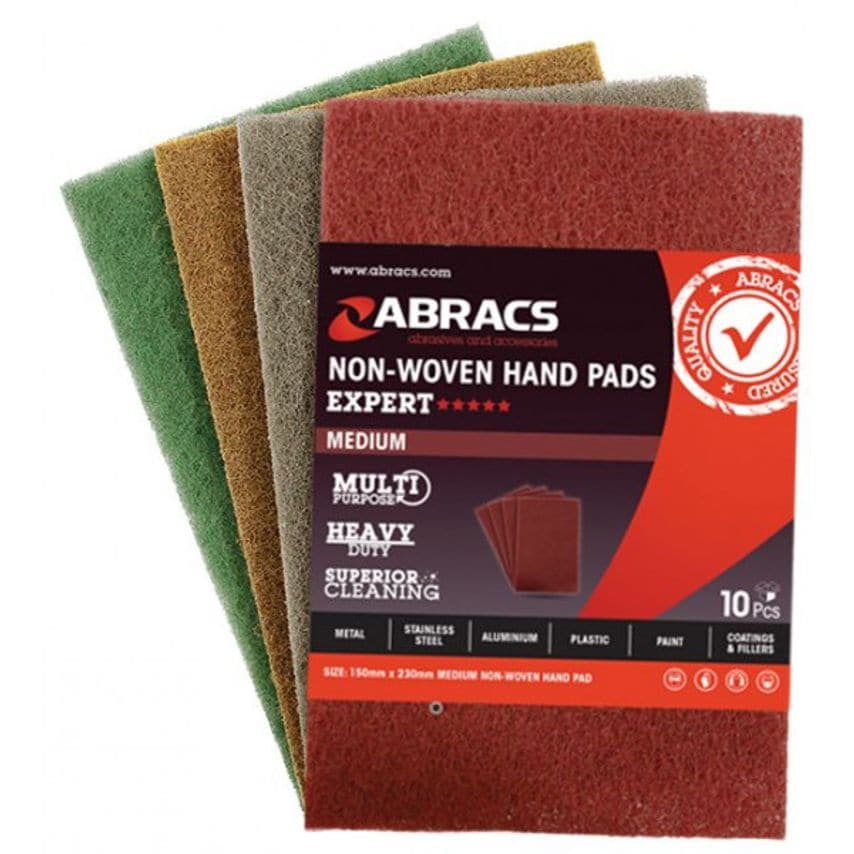 VAN LINE Abracs Hand Pads 150 x 230mm Brown (Coarse) Pack of 5 - WB24