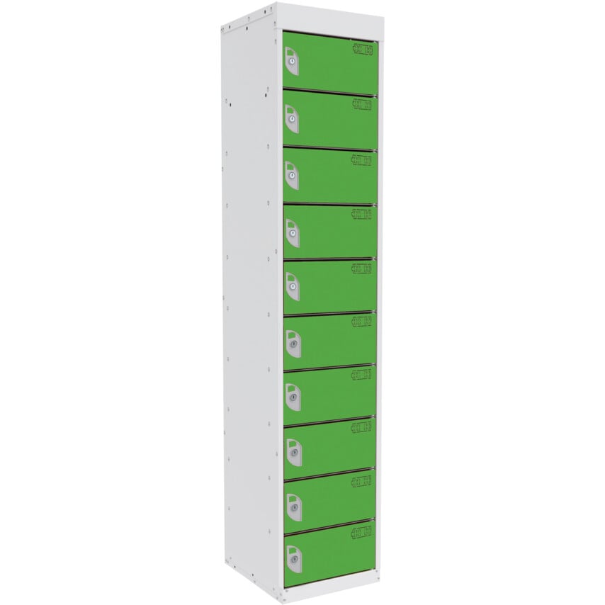 QMP Dual USB Charging Locker 10 Compartment 10 Door