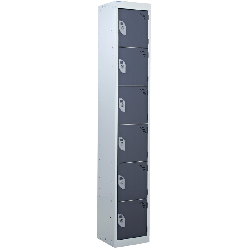 QMP Stainless Steel Locker, H1800xW300xD450mm, 6 Compartments