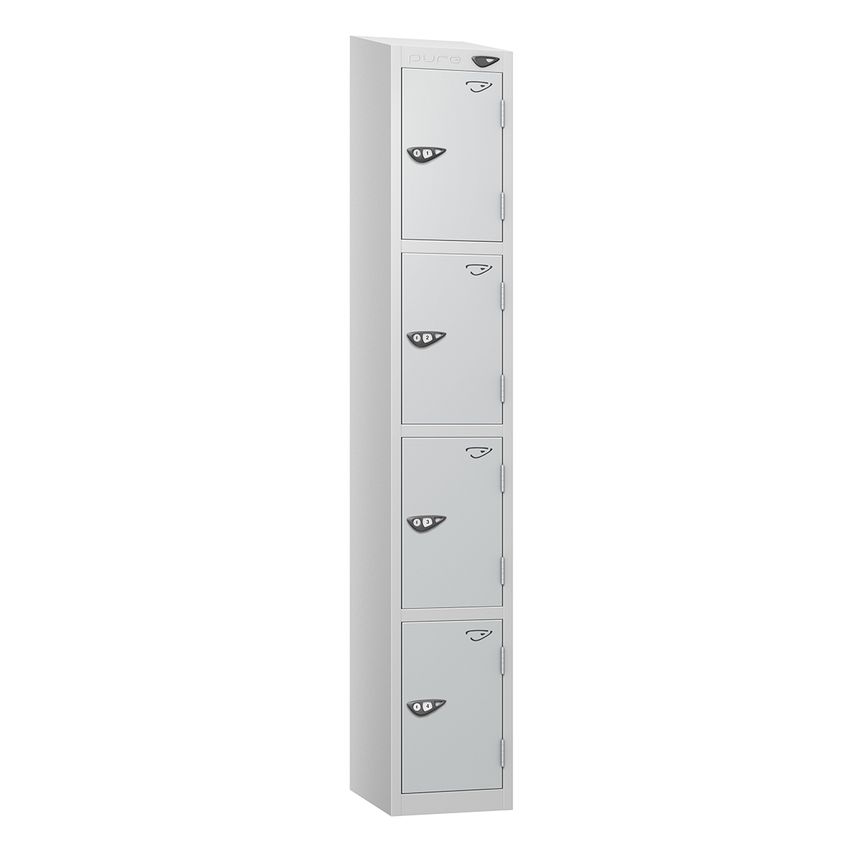 PURE Prime Full Height Four Tier Lockers Sloping Top 1950/1800Hx450Wx450D mm Pea