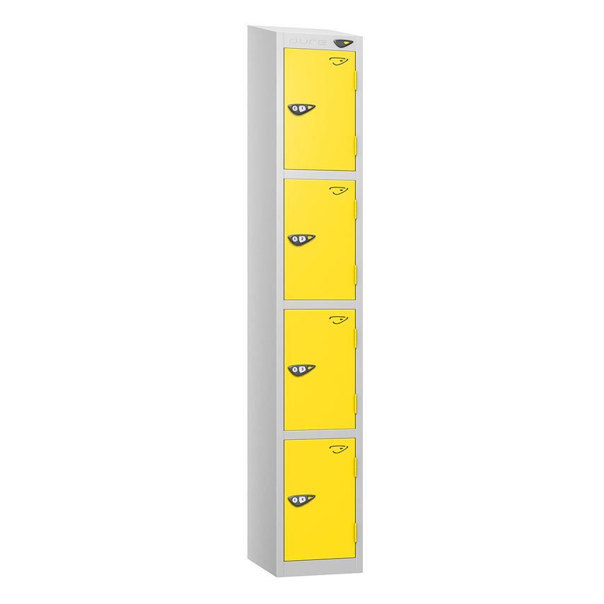 PURE Prime Full Height Four Tier Lockers Sloping Top 1950/1800Hx450Wx450D mm Lem