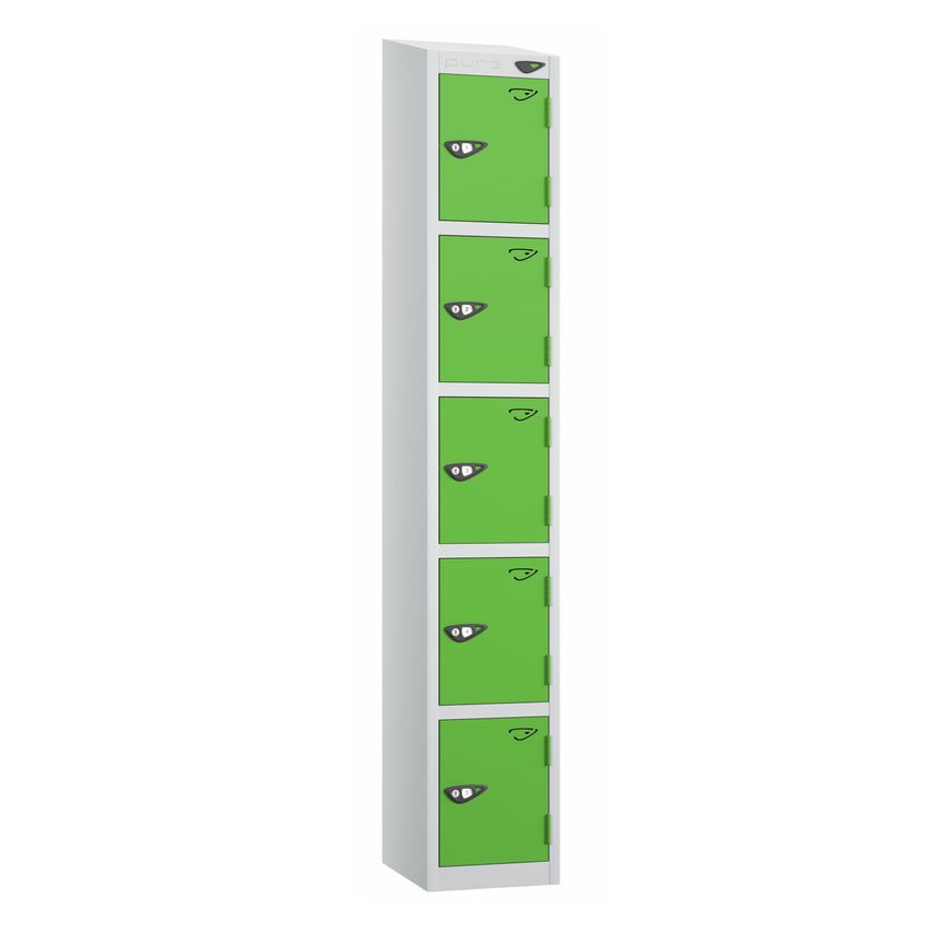 PURE Prime Full Height Five Tier Lockers Sloping Top 1950/1800Hx450Wx450D mm For
