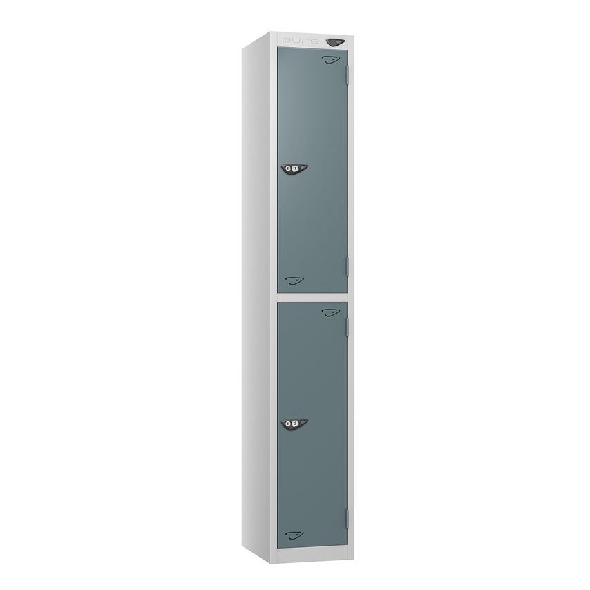 PURE Prime Full Height Two Tier Lockers Flat Top 1800Hx450Wx450D mm Slate Grey S