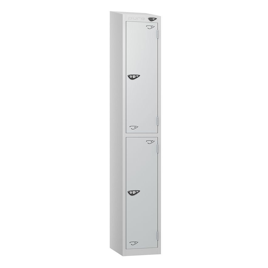 PURE Prime Full Height Two Tier Lockers Sloping Top 1950/1800Hx300Wx300Dmm Pearl