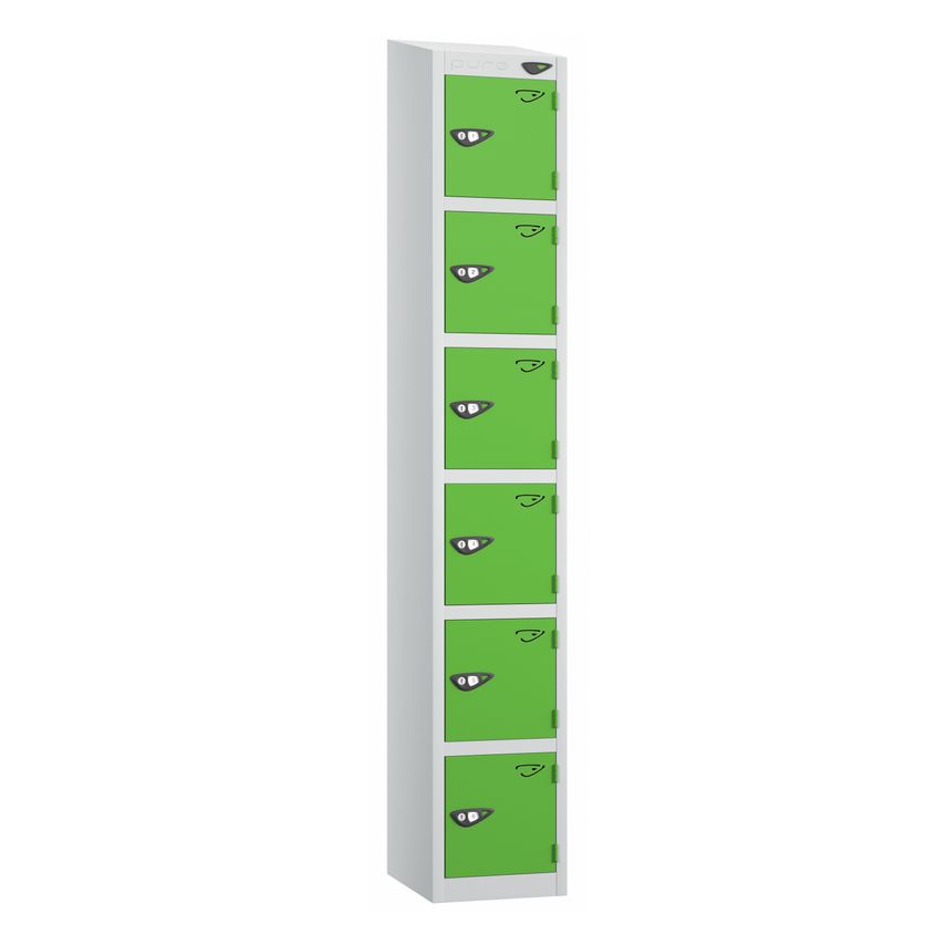 PURE Prime Full Height Six Tier Lockers Sloping Top 1950/1800Hx450Wx450D mm Fore