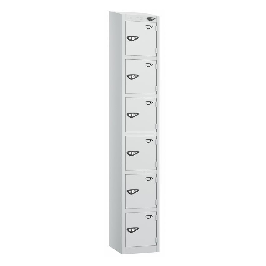 PURE Prime Full Height Six Tier Lockers Sloping Top 1950/1800Hx450Wx450D mm Pear