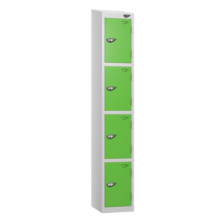 PURE Prime Full Height Four Tier Lockers Sloping Top 1950/1800Hx450Wx450D mm For