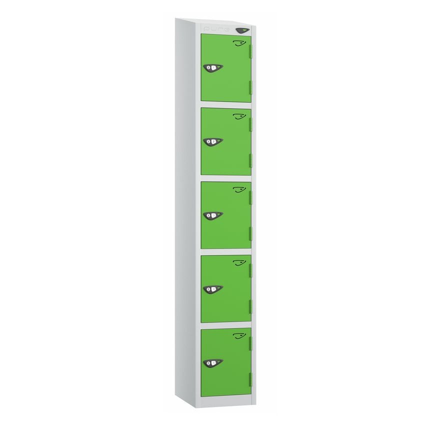 PURE Prime Full Height Five Tier Lockers Sloping Top 1950/1800Hx450Wx450D mm For