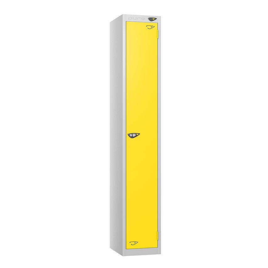 PURE Prime Full Height Single Tier Lockers Flat Top 1800Hx450Wx450D mm Lemon 4 D