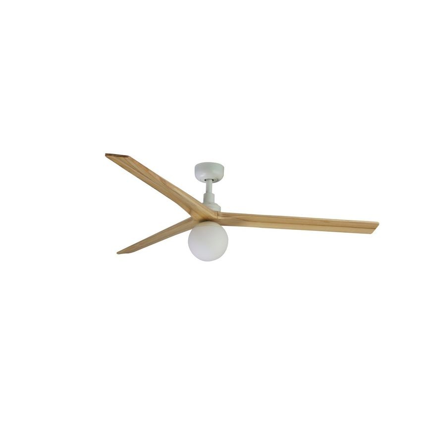 Faro Lighting Klim Large White Light Oak Wood DC Ceiling Fan E27 6 Speed