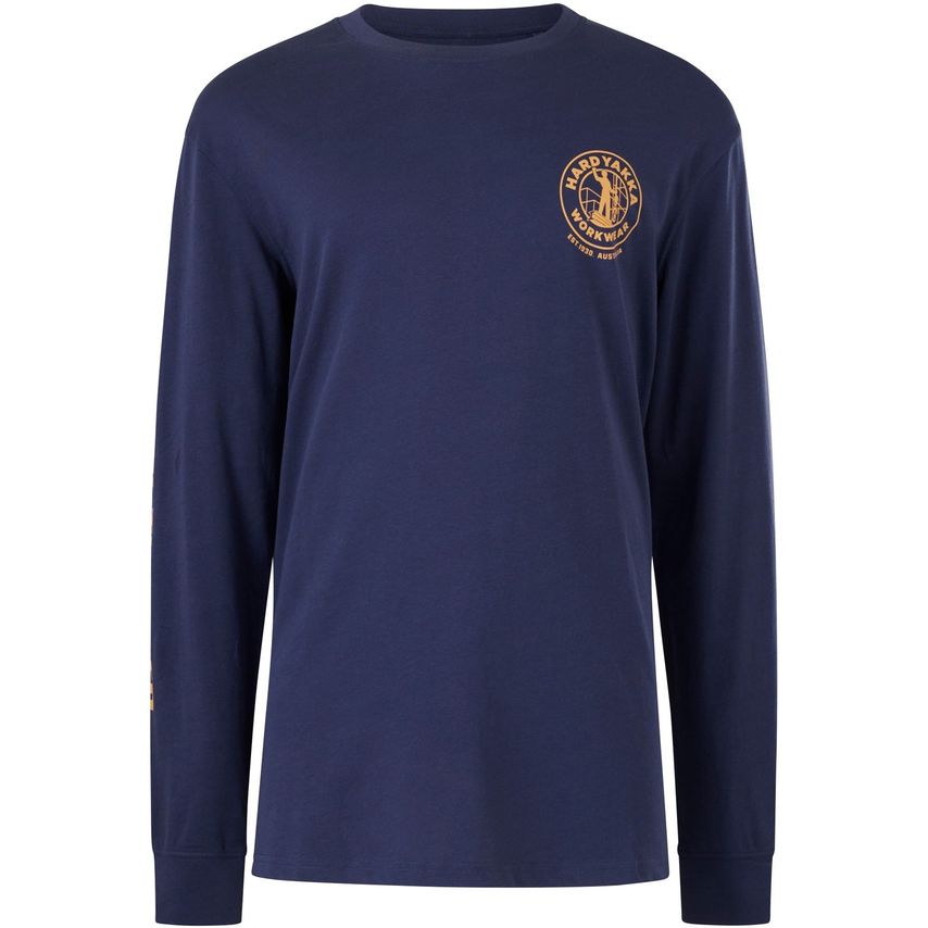 Hard Yakka Heritage Icon Long Sleeve T-Shirt Navy Size S Male