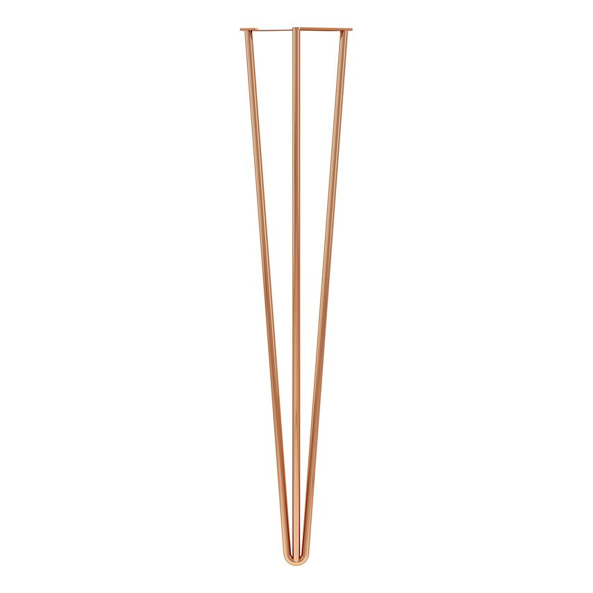 ROTHLEY 710mm 3 Pin Hairpin Leg - Polished Copper (Set of 2)