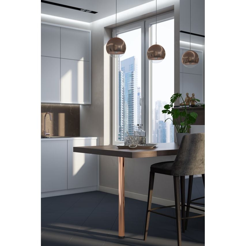 ROTHLEY Worktop Support Leg 60mm x 870mm - Polished Copper Stainless Steel