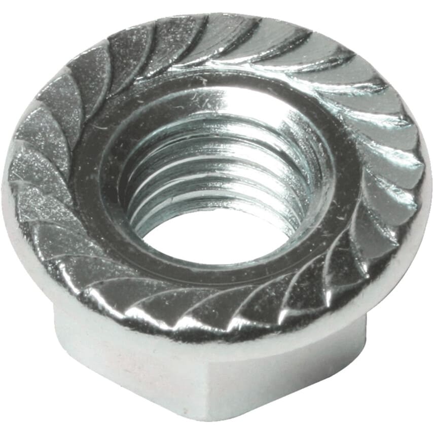 METALMATE M6 DIN6923 Flange Nut Serrated Class 8 Zinc Plated Boxed Pack of 1000