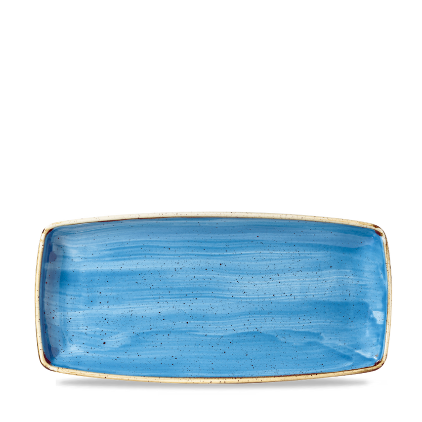 Churchill Stonecast Cornflower Blue Oblong Plate - 29.5cm- you get 12