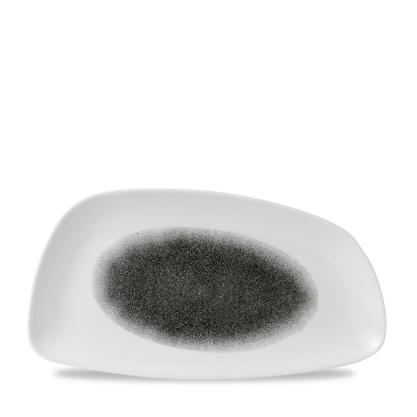 Churchill Raku Quartz Black Chefs Geo Plate - 13 3/4 x 7 1/4"- you get 6