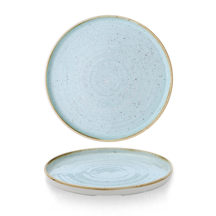 Churchill Stonecast Duck Egg Walled Plate - 10 2/8"- you get 6