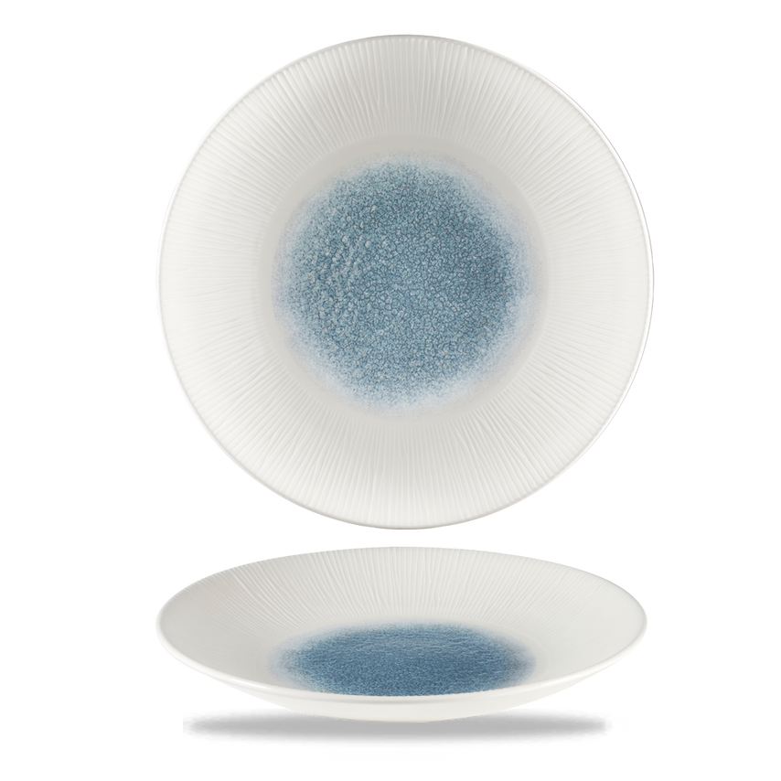 Churchill Raku Topaz Blue Bamboo Deep Coupe Plate - 10 5/8"- you get 12