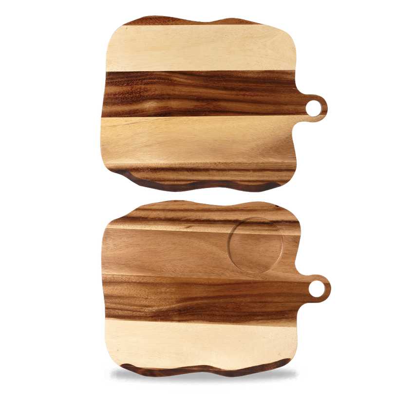 Churchill Art De Cuisine Wood Square Organic Paddle Board 35cm- you get 4